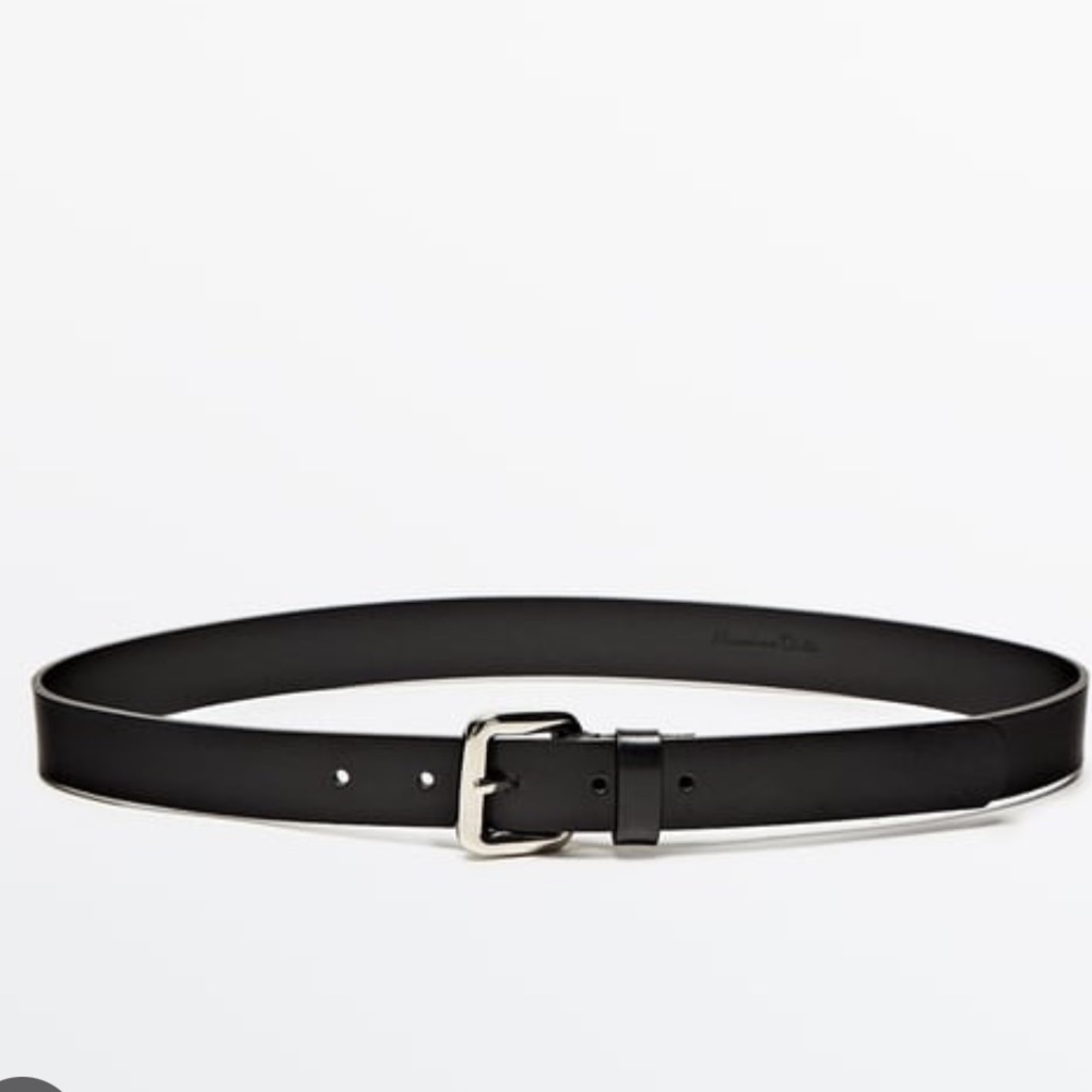 Massimo Dutti NWT leather belt with rectangular buckle